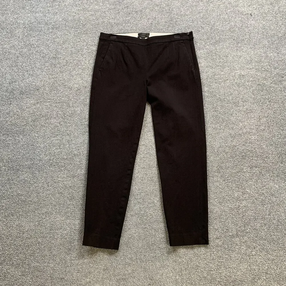 J Crew Pants Womens 4 Black Martie Bi Stretch Side Zip Slant Pocket Tapered